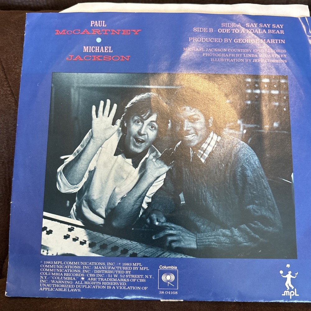 RARE LP VINYL ALBUM: McCartney & Jackson - Say Say Say PROMO (FH) Excellent - Picture 2 of 5